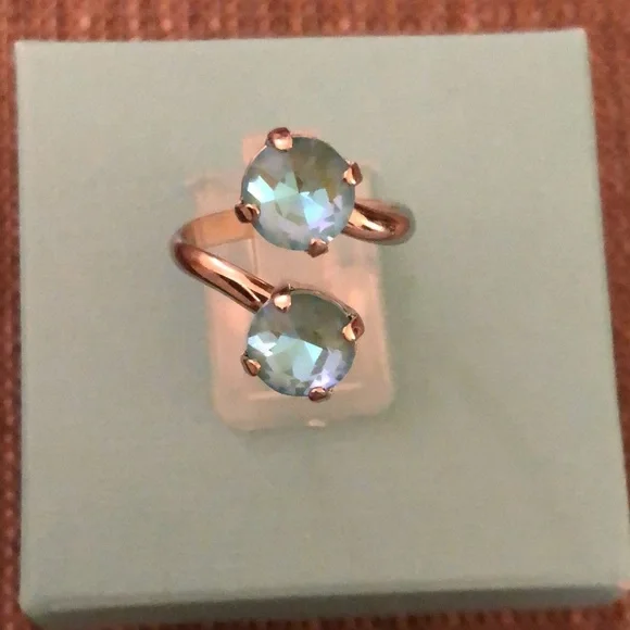 Aquamarine Crystal Statement Ring - Picture 12 of 12